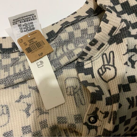 NWT Victoria's Secret PINK Thermal Sleep One Piece Pajama Black Fair Isle - Picture 12 of 13